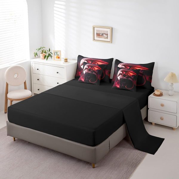 Castle Fairy Dragon Wolf Bedding Set,3D Western Wildlife Queen Comforter Set with Sheets for Kids Boys Girls Teens Room Decor,Magical Jungle Animal Bed in a Bag 7 Piece for Bedroom Living Room - Image 30