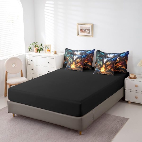Castle Fairy Dragon Wolf Bedding Set,3D Western Wildlife Queen Comforter Set with Sheets for Kids Boys Girls Teens Room Decor,Magical Jungle Animal Bed in a Bag 7 Piece for Bedroom Living Room - Image 37