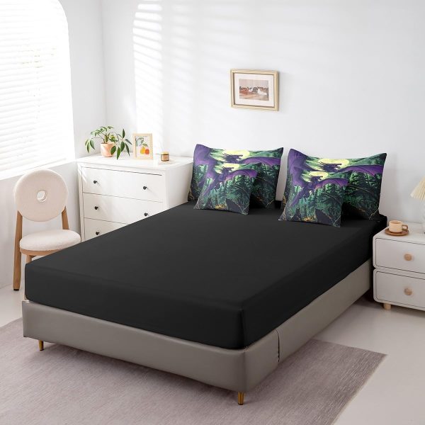 Castle Fairy Dragon Wolf Bedding Set,3D Western Wildlife Queen Comforter Set with Sheets for Kids Boys Girls Teens Room Decor,Magical Jungle Animal Bed in a Bag 7 Piece for Bedroom Living Room - Image 43