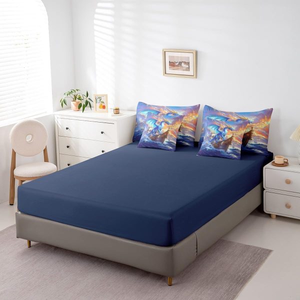 Castle Fairy Dragon Wolf Bedding Set,3D Western Wildlife Queen Comforter Set with Sheets for Kids Boys Girls Teens Room Decor,Magical Jungle Animal Bed in a Bag 7 Piece for Bedroom Living Room - Image 61