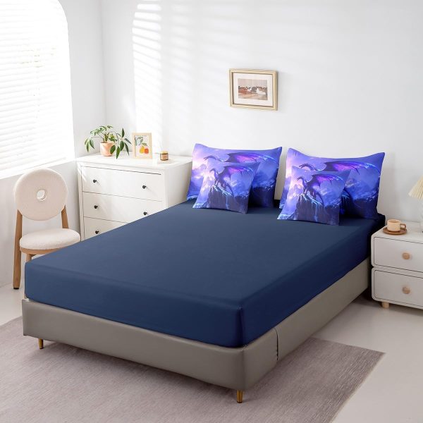 Castle Fairy Dragon Wolf Bedding Set,3D Western Wildlife Queen Comforter Set with Sheets for Kids Boys Girls Teens Room Decor,Magical Jungle Animal Bed in a Bag 7 Piece for Bedroom Living Room - Image 67