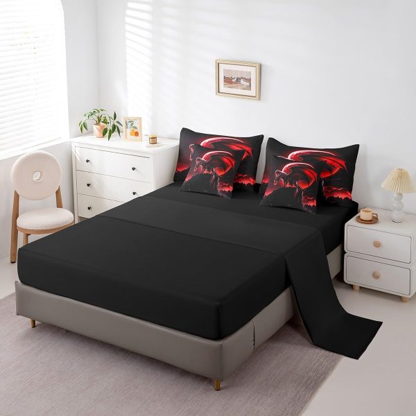 Castle Fairy Dragon Wolf Bedding Set,3D Western Wildlife Queen Comforter Set with Sheets for Kids Boys Girls Teens Room Decor,Magical Jungle Animal Bed in a Bag 7 Piece for Bedroom Living Room - Image 90