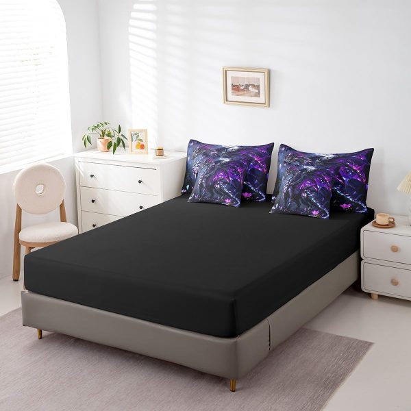Castle Fairy Dragon Wolf Bedding Set,3D Western Wildlife Queen Comforter Set with Sheets for Kids Boys Girls Teens Room Decor,Magical Jungle Animal Bed in a Bag 7 Piece for Bedroom Living Room - Image 97