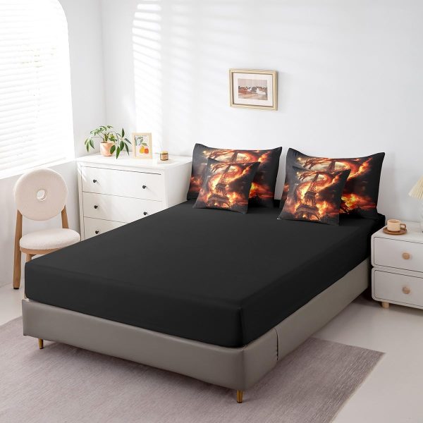 Castle Fairy Dragon Wolf Bedding Set,3D Western Wildlife Queen Comforter Set with Sheets for Kids Boys Girls Teens Room Decor,Magical Jungle Animal Bed in a Bag 7 Piece for Bedroom Living Room - Image 103