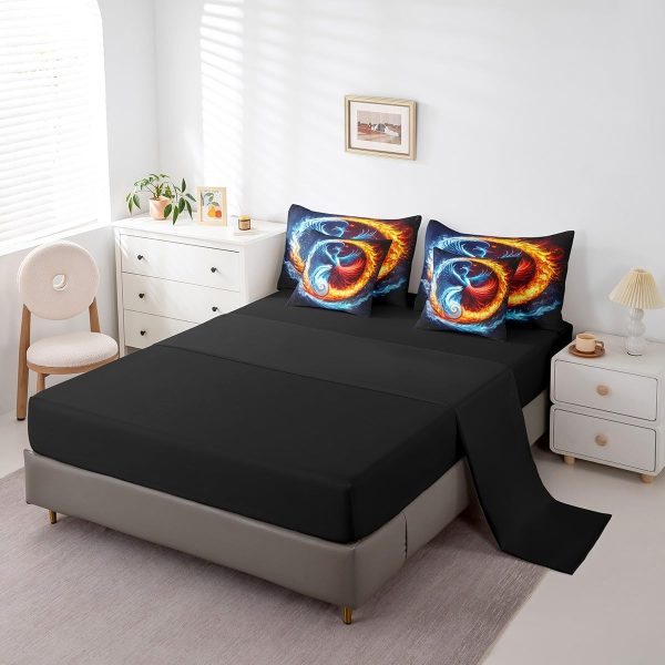 Castle Fairy Dragon Wolf Bedding Set,3D Western Wildlife Queen Comforter Set with Sheets for Kids Boys Girls Teens Room Decor,Magical Jungle Animal Bed in a Bag 7 Piece for Bedroom Living Room - Image 162