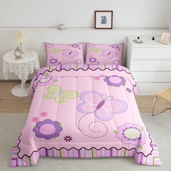 Cute Mermaid Comforter Set Twin Size,Kawaii Unicorn Duvet Insert for Kid Teen Boys Girls Room Decor,Cartoon Rainbow Stars Quilted Duvet,Fairy Tale Theme Quilt Cover with 1 Pillowcase - Image 13