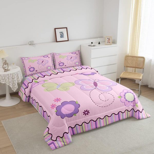 Cute Mermaid Comforter Set Twin Size,Kawaii Unicorn Duvet Insert for Kid Teen Boys Girls Room Decor,Cartoon Rainbow Stars Quilted Duvet,Fairy Tale Theme Quilt Cover with 1 Pillowcase - Image 15