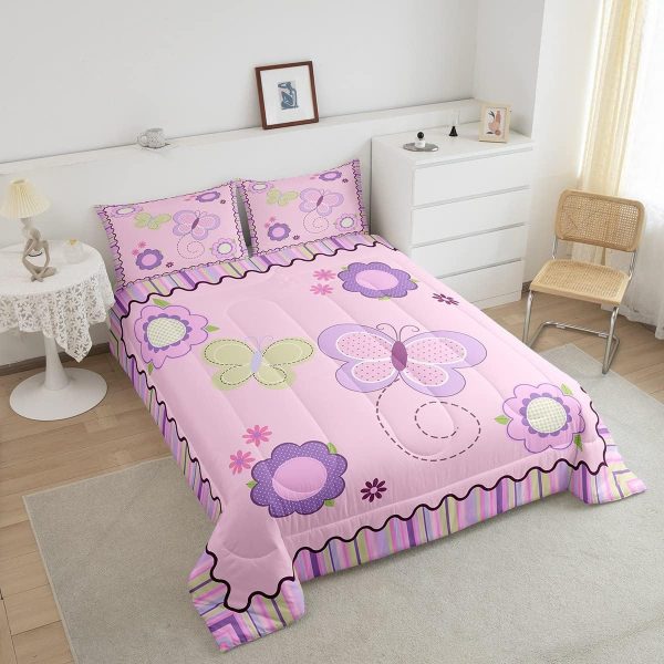 Cute Mermaid Comforter Set Twin Size,Kawaii Unicorn Duvet Insert for Kid Teen Boys Girls Room Decor,Cartoon Rainbow Stars Quilted Duvet,Fairy Tale Theme Quilt Cover with 1 Pillowcase - Image 16