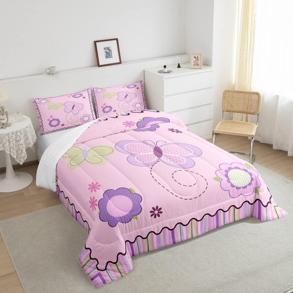 Cute Mermaid Comforter Set Twin Size,Kawaii Unicorn Duvet Insert for Kid Teen Boys Girls Room Decor,Cartoon Rainbow Stars Quilted Duvet,Fairy Tale Theme Quilt Cover with 1 Pillowcase - Image 17