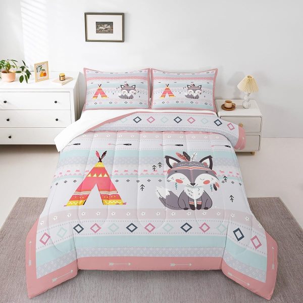 Cute Mermaid Comforter Set Twin Size,Kawaii Unicorn Duvet Insert for Kid Teen Boys Girls Room Decor,Cartoon Rainbow Stars Quilted Duvet,Fairy Tale Theme Quilt Cover with 1 Pillowcase - Image 18