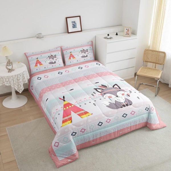 Cute Mermaid Comforter Set Twin Size,Kawaii Unicorn Duvet Insert for Kid Teen Boys Girls Room Decor,Cartoon Rainbow Stars Quilted Duvet,Fairy Tale Theme Quilt Cover with 1 Pillowcase - Image 20