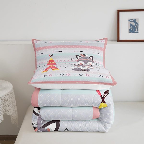 Cute Mermaid Comforter Set Twin Size,Kawaii Unicorn Duvet Insert for Kid Teen Boys Girls Room Decor,Cartoon Rainbow Stars Quilted Duvet,Fairy Tale Theme Quilt Cover with 1 Pillowcase - Image 22