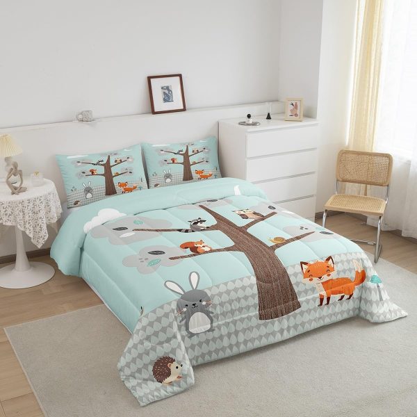 Cute Mermaid Comforter Set Twin Size,Kawaii Unicorn Duvet Insert for Kid Teen Boys Girls Room Decor,Cartoon Rainbow Stars Quilted Duvet,Fairy Tale Theme Quilt Cover with 1 Pillowcase - Image 24