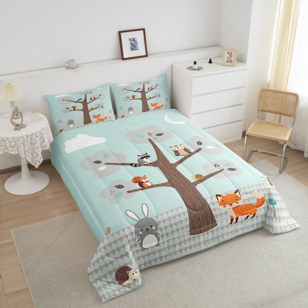 Cute Mermaid Comforter Set Twin Size,Kawaii Unicorn Duvet Insert for Kid Teen Boys Girls Room Decor,Cartoon Rainbow Stars Quilted Duvet,Fairy Tale Theme Quilt Cover with 1 Pillowcase - Image 25
