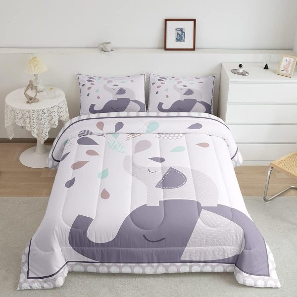 Cute Mermaid Comforter Set Twin Size,Kawaii Unicorn Duvet Insert for Kid Teen Boys Girls Room Decor,Cartoon Rainbow Stars Quilted Duvet,Fairy Tale Theme Quilt Cover with 1 Pillowcase - Image 28