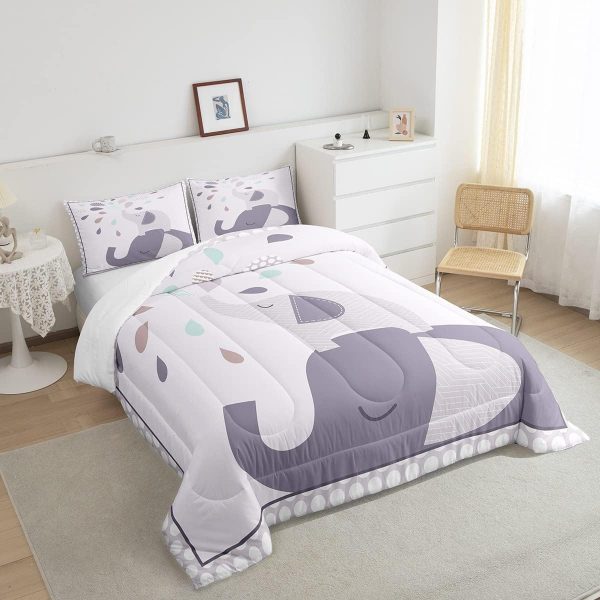 Cute Mermaid Comforter Set Twin Size,Kawaii Unicorn Duvet Insert for Kid Teen Boys Girls Room Decor,Cartoon Rainbow Stars Quilted Duvet,Fairy Tale Theme Quilt Cover with 1 Pillowcase - Image 29