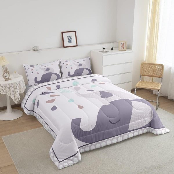 Cute Mermaid Comforter Set Twin Size,Kawaii Unicorn Duvet Insert for Kid Teen Boys Girls Room Decor,Cartoon Rainbow Stars Quilted Duvet,Fairy Tale Theme Quilt Cover with 1 Pillowcase - Image 30