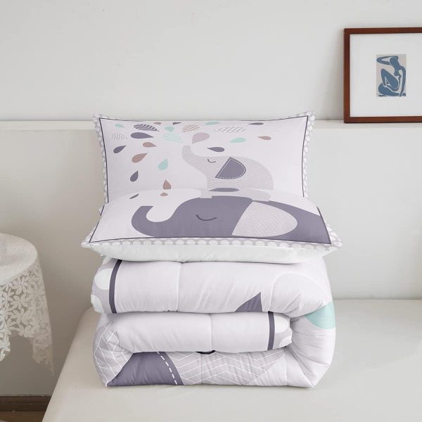 Cute Mermaid Comforter Set Twin Size,Kawaii Unicorn Duvet Insert for Kid Teen Boys Girls Room Decor,Cartoon Rainbow Stars Quilted Duvet,Fairy Tale Theme Quilt Cover with 1 Pillowcase - Image 32