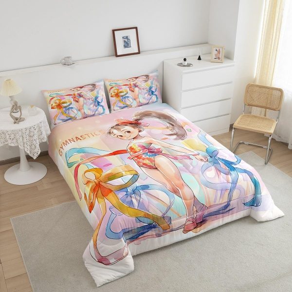 Cute Mermaid Comforter Set Twin Size,Kawaii Unicorn Duvet Insert for Kid Teen Boys Girls Room Decor,Cartoon Rainbow Stars Quilted Duvet,Fairy Tale Theme Quilt Cover with 1 Pillowcase - Image 67