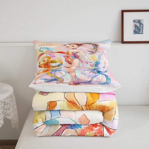 Cute Mermaid Comforter Set Twin Size,Kawaii Unicorn Duvet Insert for Kid Teen Boys Girls Room Decor,Cartoon Rainbow Stars Quilted Duvet,Fairy Tale Theme Quilt Cover with 1 Pillowcase - Image 68