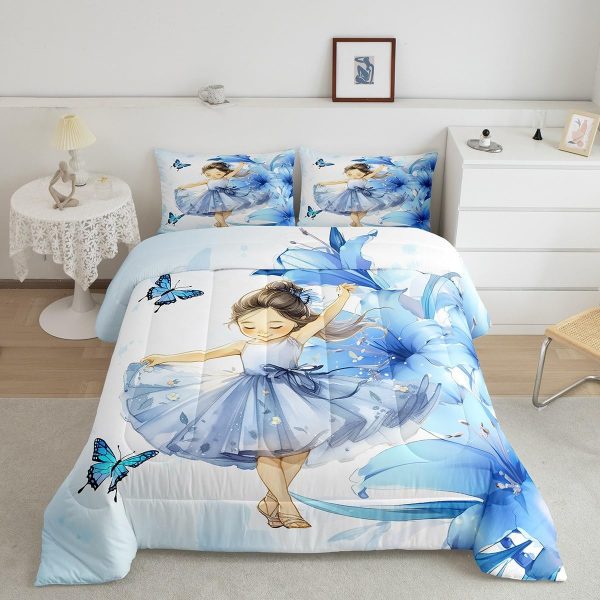 Cute Mermaid Comforter Set Twin Size,Kawaii Unicorn Duvet Insert for Kid Teen Boys Girls Room Decor,Cartoon Rainbow Stars Quilted Duvet,Fairy Tale Theme Quilt Cover with 1 Pillowcase - Image 99