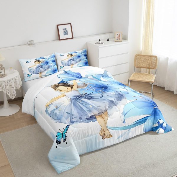 Cute Mermaid Comforter Set Twin Size,Kawaii Unicorn Duvet Insert for Kid Teen Boys Girls Room Decor,Cartoon Rainbow Stars Quilted Duvet,Fairy Tale Theme Quilt Cover with 1 Pillowcase - Image 100