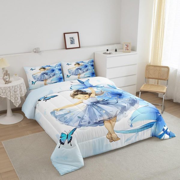 Cute Mermaid Comforter Set Twin Size,Kawaii Unicorn Duvet Insert for Kid Teen Boys Girls Room Decor,Cartoon Rainbow Stars Quilted Duvet,Fairy Tale Theme Quilt Cover with 1 Pillowcase - Image 101