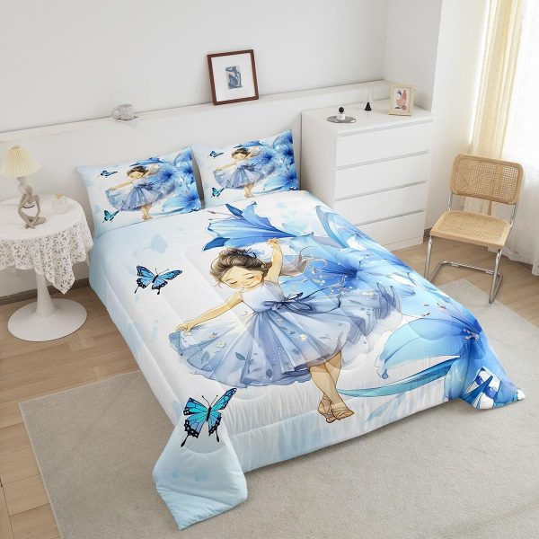 Cute Mermaid Comforter Set Twin Size,Kawaii Unicorn Duvet Insert for Kid Teen Boys Girls Room Decor,Cartoon Rainbow Stars Quilted Duvet,Fairy Tale Theme Quilt Cover with 1 Pillowcase - Image 102