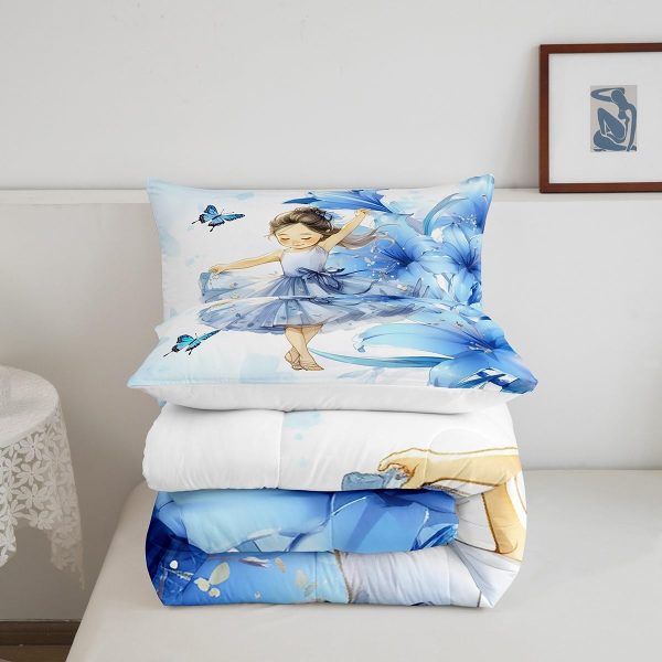 Cute Mermaid Comforter Set Twin Size,Kawaii Unicorn Duvet Insert for Kid Teen Boys Girls Room Decor,Cartoon Rainbow Stars Quilted Duvet,Fairy Tale Theme Quilt Cover with 1 Pillowcase - Image 103
