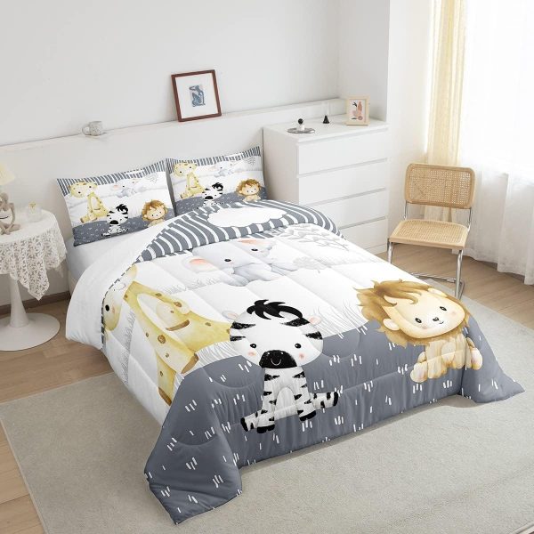 Cute Mermaid Comforter Set Twin Size,Kawaii Unicorn Duvet Insert for Kid Teen Boys Girls Room Decor,Cartoon Rainbow Stars Quilted Duvet,Fairy Tale Theme Quilt Cover with 1 Pillowcase - Image 135