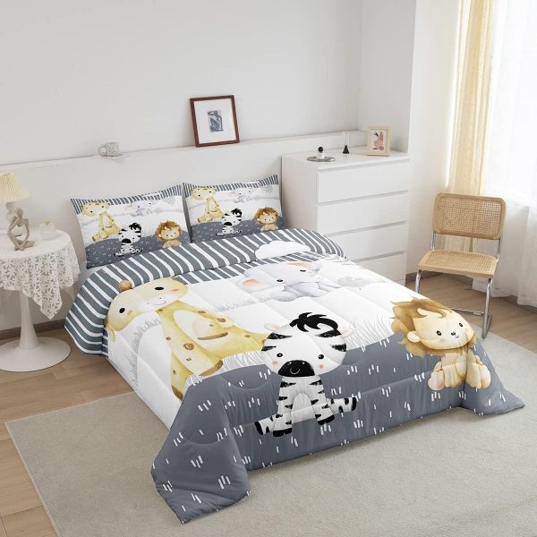 Cute Mermaid Comforter Set Twin Size,Kawaii Unicorn Duvet Insert for Kid Teen Boys Girls Room Decor,Cartoon Rainbow Stars Quilted Duvet,Fairy Tale Theme Quilt Cover with 1 Pillowcase - Image 136