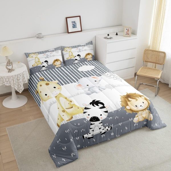 Cute Mermaid Comforter Set Twin Size,Kawaii Unicorn Duvet Insert for Kid Teen Boys Girls Room Decor,Cartoon Rainbow Stars Quilted Duvet,Fairy Tale Theme Quilt Cover with 1 Pillowcase - Image 137