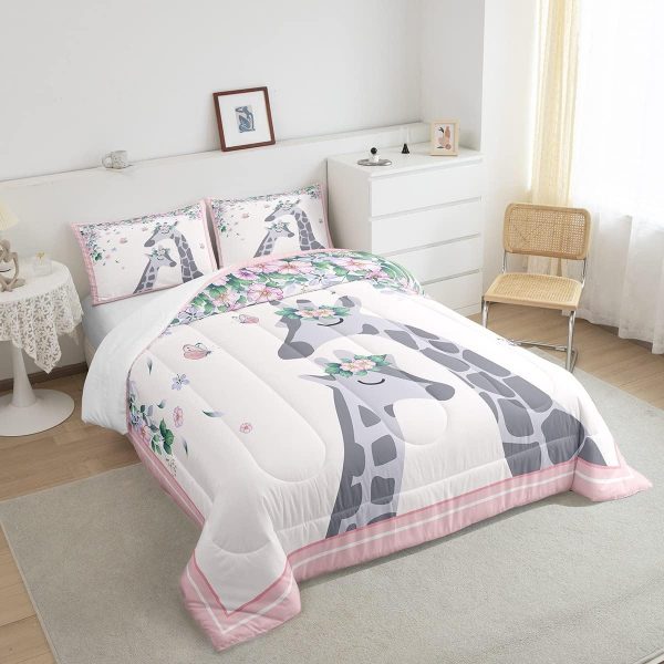 Cute Mermaid Comforter Set Twin Size,Kawaii Unicorn Duvet Insert for Kid Teen Boys Girls Room Decor,Cartoon Rainbow Stars Quilted Duvet,Fairy Tale Theme Quilt Cover with 1 Pillowcase - Image 140