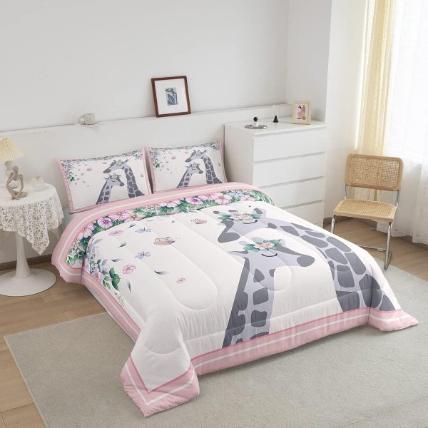 Cute Mermaid Comforter Set Twin Size,Kawaii Unicorn Duvet Insert for Kid Teen Boys Girls Room Decor,Cartoon Rainbow Stars Quilted Duvet,Fairy Tale Theme Quilt Cover with 1 Pillowcase - Image 141