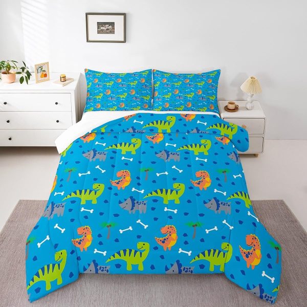 Boys Gamepad King Size Comforter Set Kids Honeycomb Geometry Decor All Season Bedding Set for Girls Teens Reversible Gaming Video Games Comforter Green and Blue Decor Quilt Set Bedroom Collection 3Pcs - Image 10