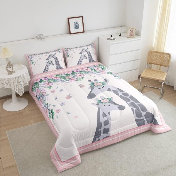 Cute Mermaid Comforter Set Twin Size,Kawaii Unicorn Duvet Insert for Kid Teen Boys Girls Room Decor,Cartoon Rainbow Stars Quilted Duvet,Fairy Tale Theme Quilt Cover with 1 Pillowcase - Image 142