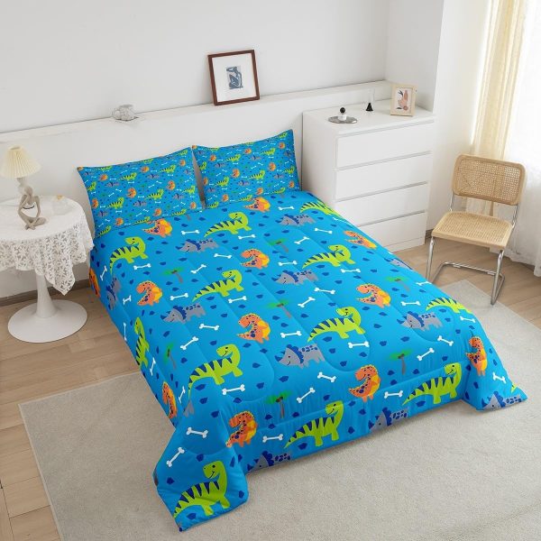 Boys Gamepad King Size Comforter Set Kids Honeycomb Geometry Decor All Season Bedding Set for Girls Teens Reversible Gaming Video Games Comforter Green and Blue Decor Quilt Set Bedroom Collection 3Pcs - Image 12