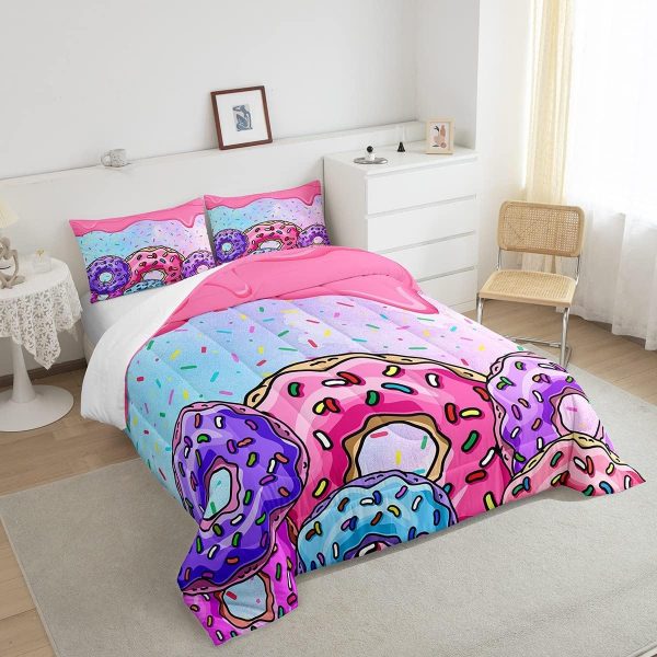 Cute Mermaid Comforter Set Twin Size,Kawaii Unicorn Duvet Insert for Kid Teen Boys Girls Room Decor,Cartoon Rainbow Stars Quilted Duvet,Fairy Tale Theme Quilt Cover with 1 Pillowcase - Image 145