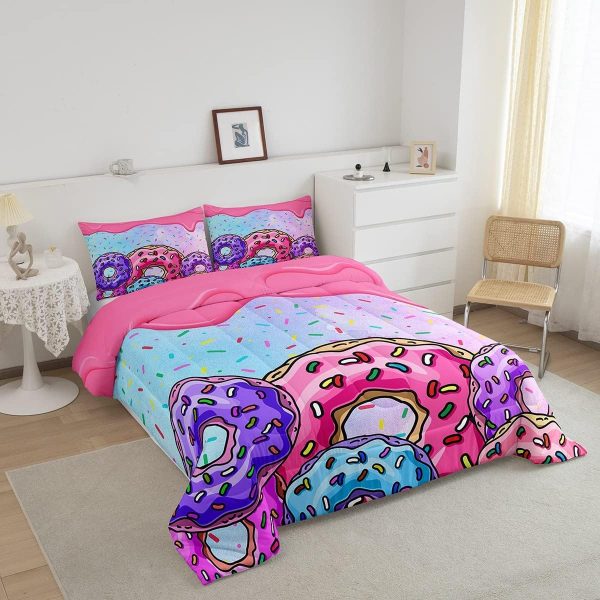 Cute Mermaid Comforter Set Twin Size,Kawaii Unicorn Duvet Insert for Kid Teen Boys Girls Room Decor,Cartoon Rainbow Stars Quilted Duvet,Fairy Tale Theme Quilt Cover with 1 Pillowcase - Image 146