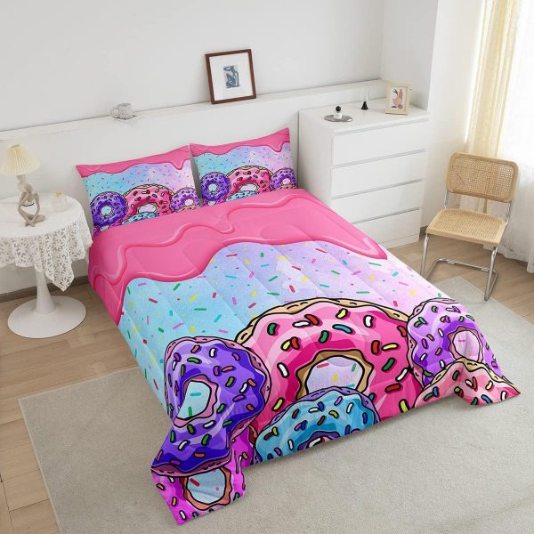 Cute Mermaid Comforter Set Twin Size,Kawaii Unicorn Duvet Insert for Kid Teen Boys Girls Room Decor,Cartoon Rainbow Stars Quilted Duvet,Fairy Tale Theme Quilt Cover with 1 Pillowcase - Image 147