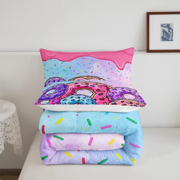 Cute Mermaid Comforter Set Twin Size,Kawaii Unicorn Duvet Insert for Kid Teen Boys Girls Room Decor,Cartoon Rainbow Stars Quilted Duvet,Fairy Tale Theme Quilt Cover with 1 Pillowcase - Image 148