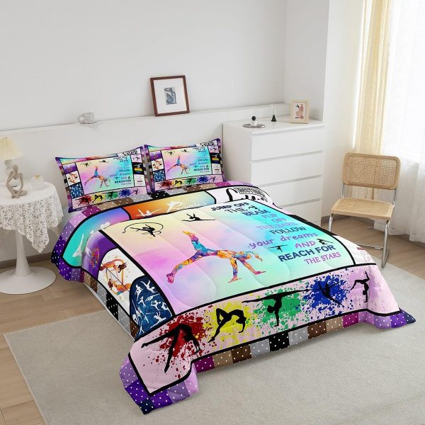 Cute Mermaid Comforter Set Twin Size,Kawaii Unicorn Duvet Insert for Kid Teen Boys Girls Room Decor,Cartoon Rainbow Stars Quilted Duvet,Fairy Tale Theme Quilt Cover with 1 Pillowcase - Image 160