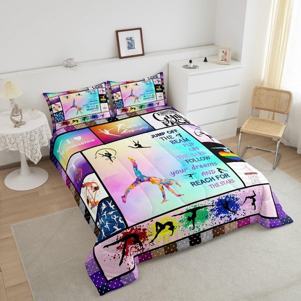 Cute Mermaid Comforter Set Twin Size,Kawaii Unicorn Duvet Insert for Kid Teen Boys Girls Room Decor,Cartoon Rainbow Stars Quilted Duvet,Fairy Tale Theme Quilt Cover with 1 Pillowcase - Image 161