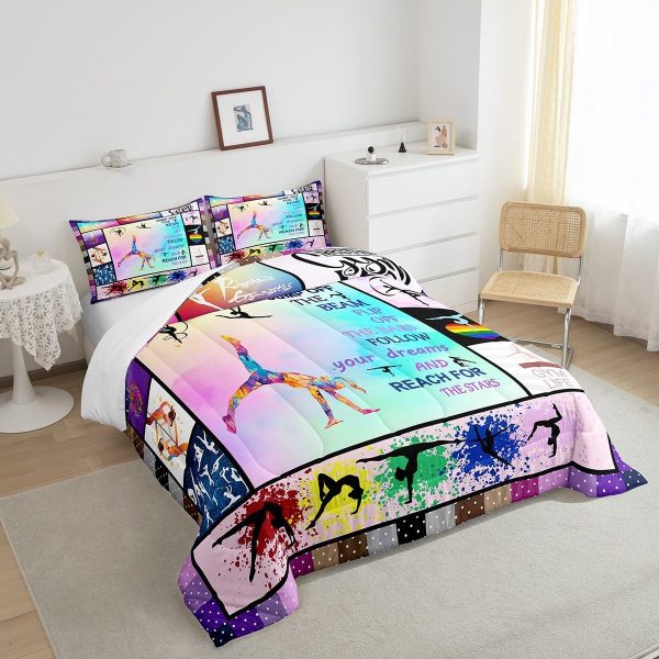 Cute Mermaid Comforter Set Twin Size,Kawaii Unicorn Duvet Insert for Kid Teen Boys Girls Room Decor,Cartoon Rainbow Stars Quilted Duvet,Fairy Tale Theme Quilt Cover with 1 Pillowcase - Image 162