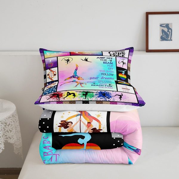 Cute Mermaid Comforter Set Twin Size,Kawaii Unicorn Duvet Insert for Kid Teen Boys Girls Room Decor,Cartoon Rainbow Stars Quilted Duvet,Fairy Tale Theme Quilt Cover with 1 Pillowcase - Image 163