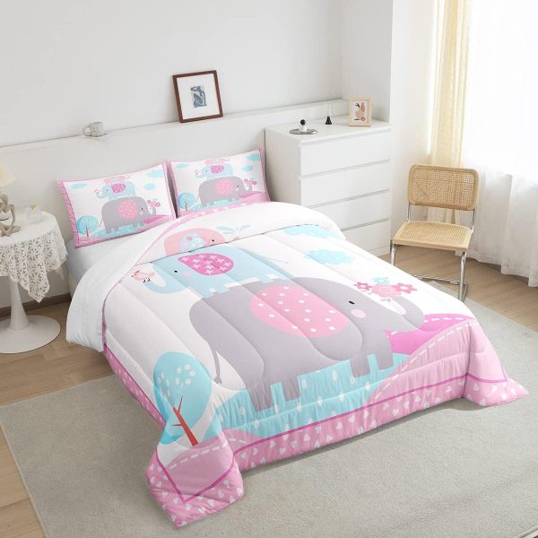 Cute Mermaid Comforter Set Twin Size,Kawaii Unicorn Duvet Insert for Kid Teen Boys Girls Room Decor,Cartoon Rainbow Stars Quilted Duvet,Fairy Tale Theme Quilt Cover with 1 Pillowcase - Image 180