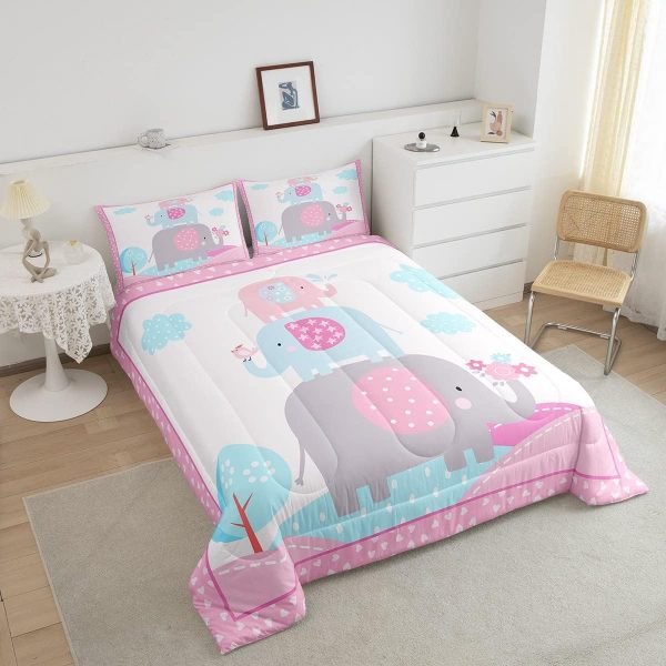 Cute Mermaid Comforter Set Twin Size,Kawaii Unicorn Duvet Insert for Kid Teen Boys Girls Room Decor,Cartoon Rainbow Stars Quilted Duvet,Fairy Tale Theme Quilt Cover with 1 Pillowcase - Image 182