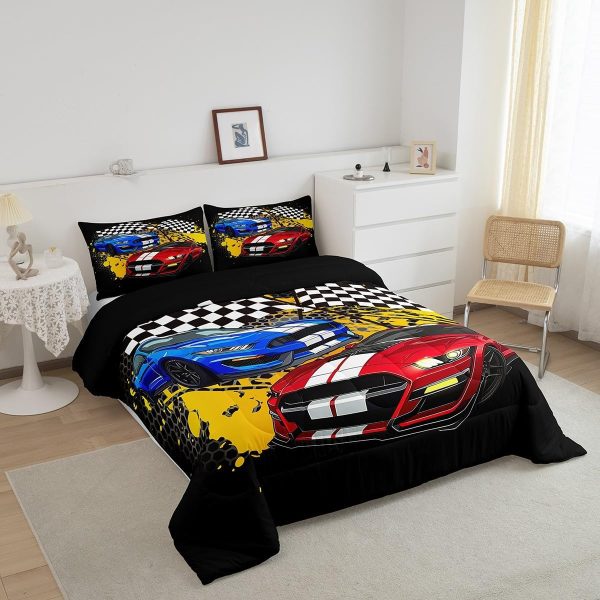Boys Gamepad King Size Comforter Set Kids Honeycomb Geometry Decor All Season Bedding Set for Girls Teens Reversible Gaming Video Games Comforter Green and Blue Decor Quilt Set Bedroom Collection 3Pcs - Image 113