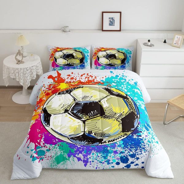 Boys Gamepad King Size Comforter Set Kids Honeycomb Geometry Decor All Season Bedding Set for Girls Teens Reversible Gaming Video Games Comforter Green and Blue Decor Quilt Set Bedroom Collection 3Pcs - Image 155
