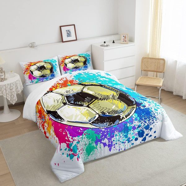 Boys Gamepad King Size Comforter Set Kids Honeycomb Geometry Decor All Season Bedding Set for Girls Teens Reversible Gaming Video Games Comforter Green and Blue Decor Quilt Set Bedroom Collection 3Pcs - Image 156
